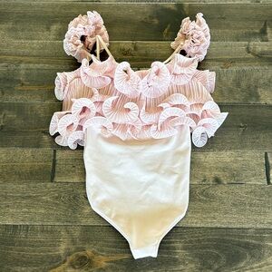 Pink Ruffled Bodysuit